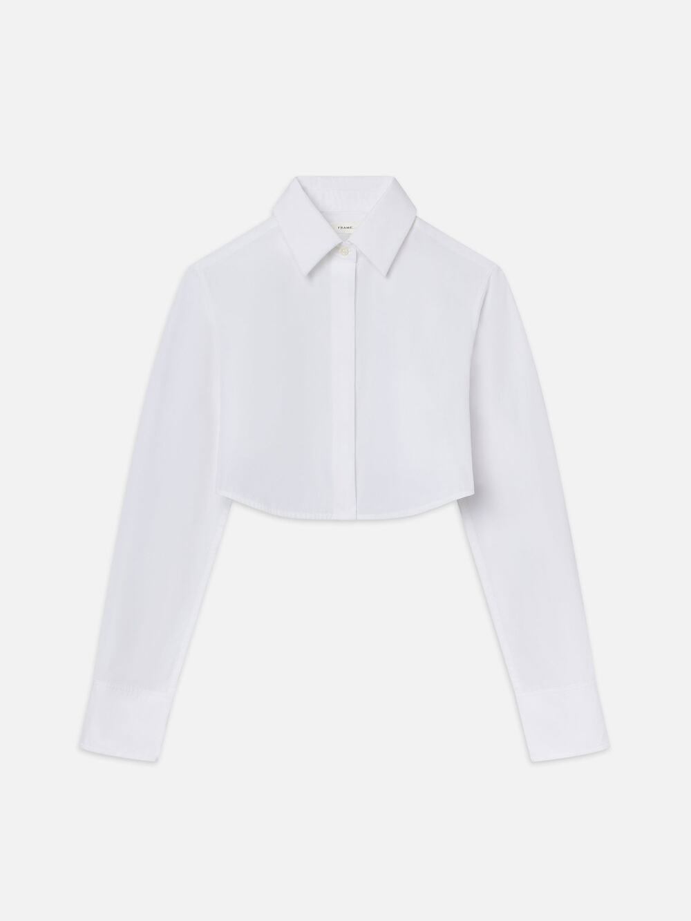 Frame Cropped White Saturday Shirt Size XS